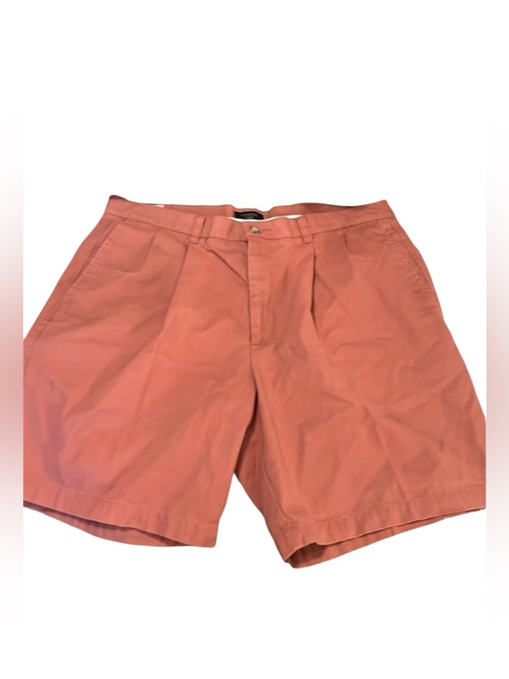 Dockers Men’s High Waist Pleated Relax Fit Coral Pink Shorts Sz 38